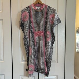 Curation by Emerson Fry - Pink and French Grey Swim Coverup/Caftan